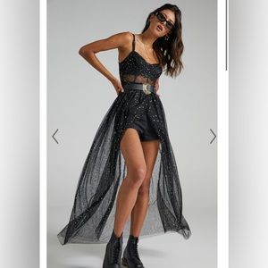 Showpo sheer mesh maxi dress